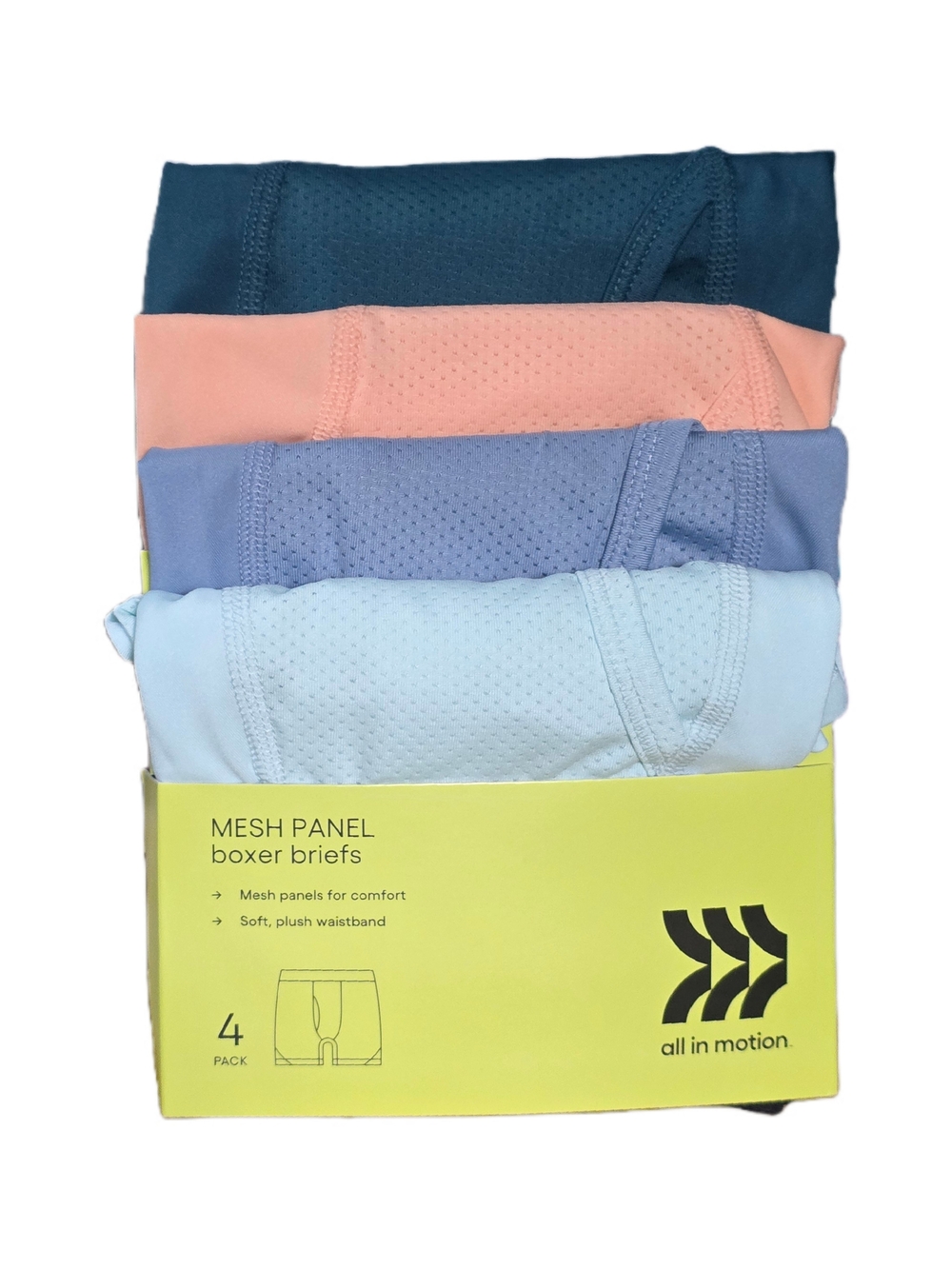 All in Motion - Boys' Mesh Panel Boxer Briefs - 4 Pack - Size Medium